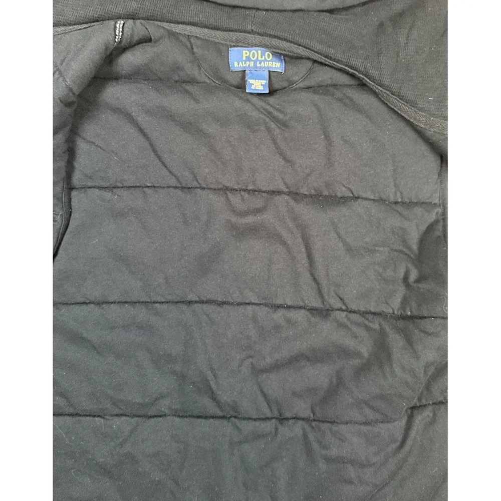 Polo Ralph Lauren Hooded Vest Men's Medium Black New York Quilted Padded *Read